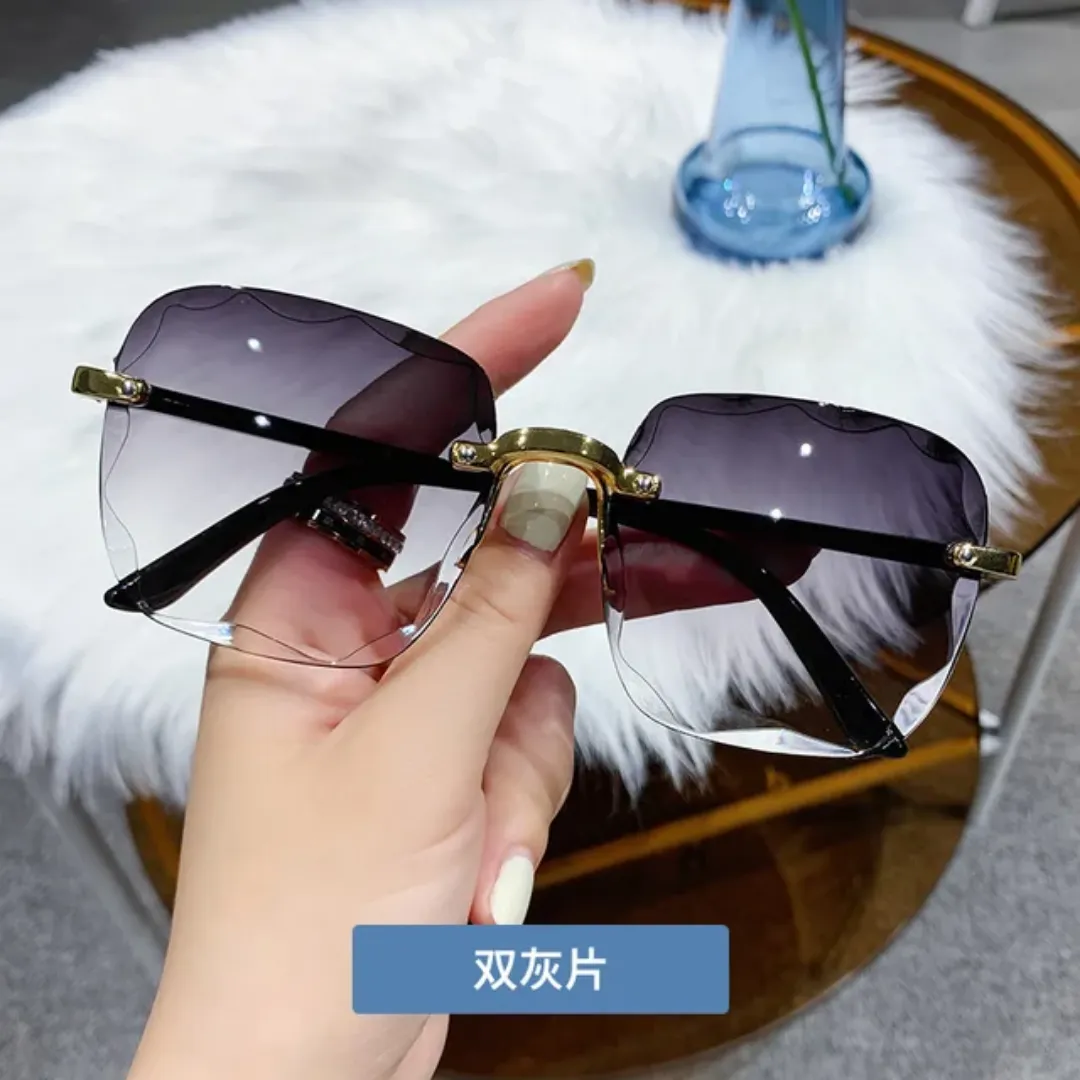 Lunettes de Soleil Sans Monture 2025 – Élégance et Protection UV pour Femmes Modernes
