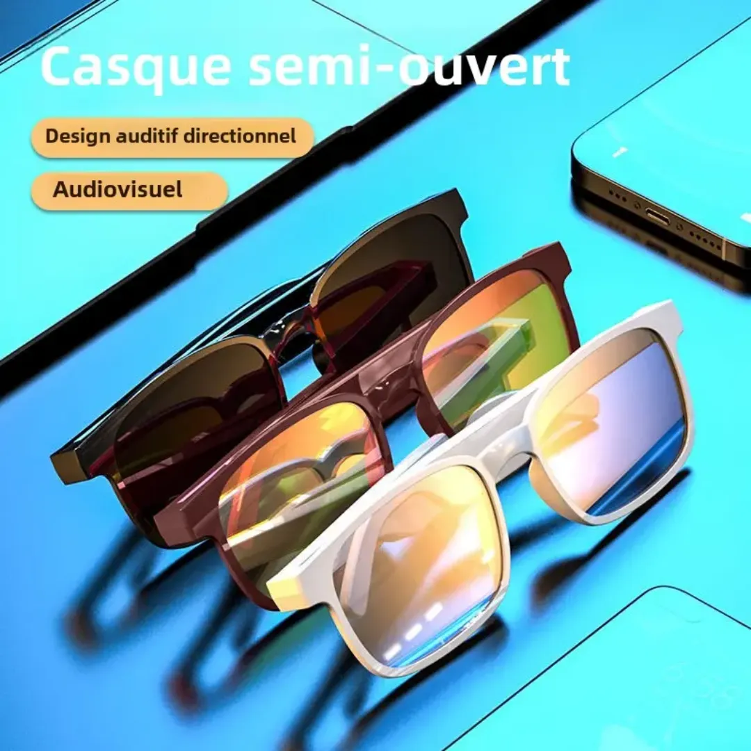 Lunettes de Soleil Bluetooth Intelligentes – Écouteurs Intégrés, Appels et Musique, Design Moderne p