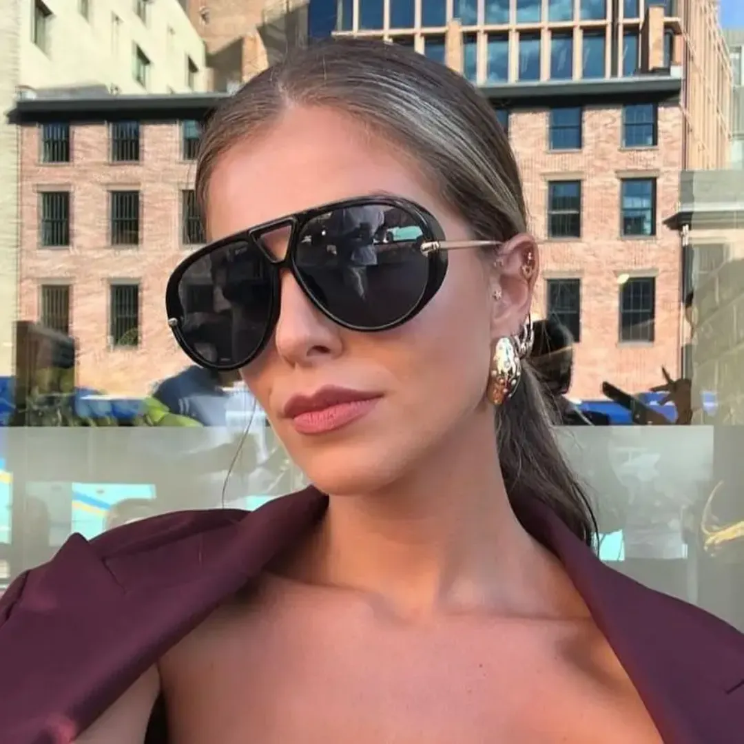 Lunettes de Soleil Style Pilote – Verres Teintés Jaune/Orange, Monture Métal Élégante, Conduite et L