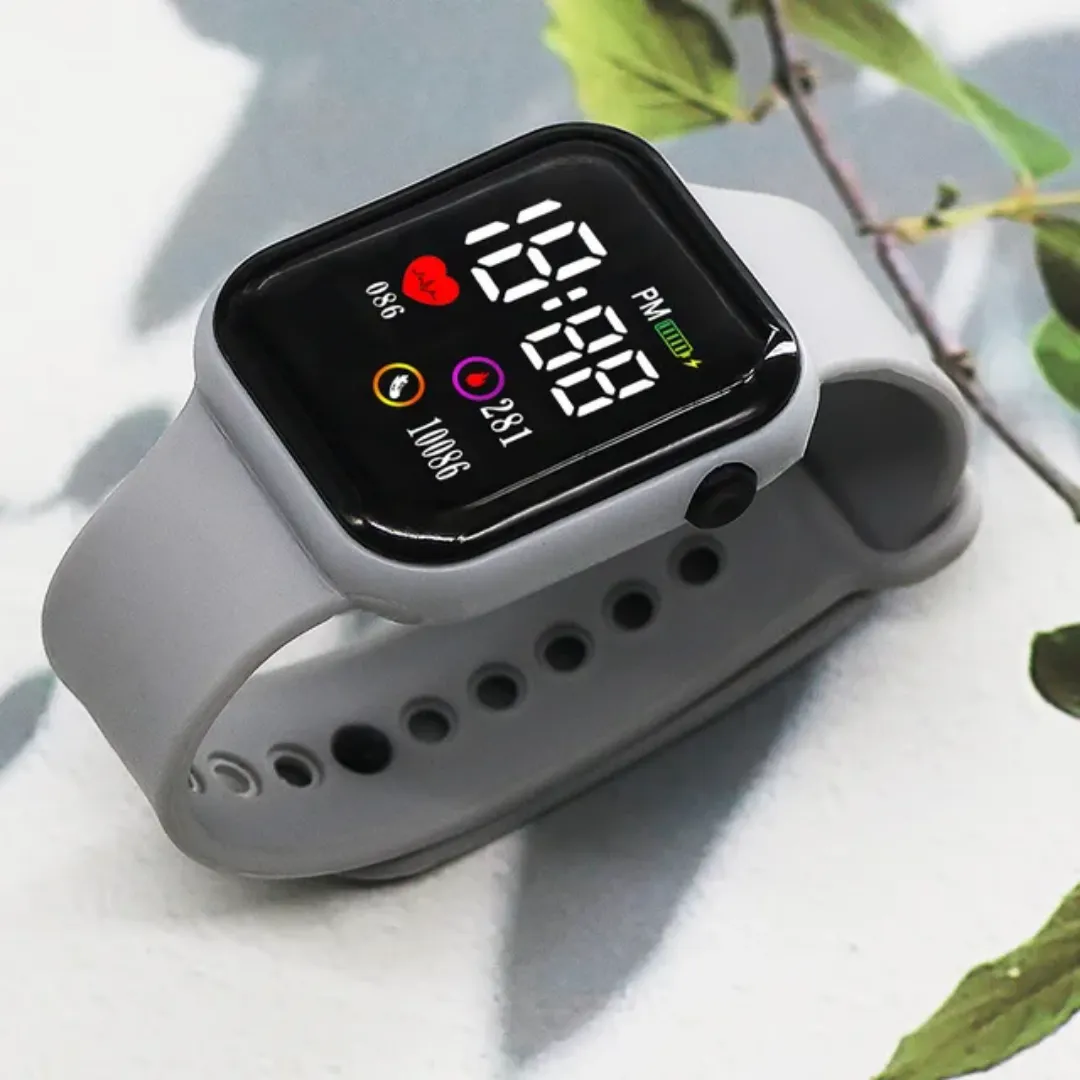 Montre Numérique LED Enfant et Adulte – Bracelet Silicone, Affichage Sportif, Style Moderne