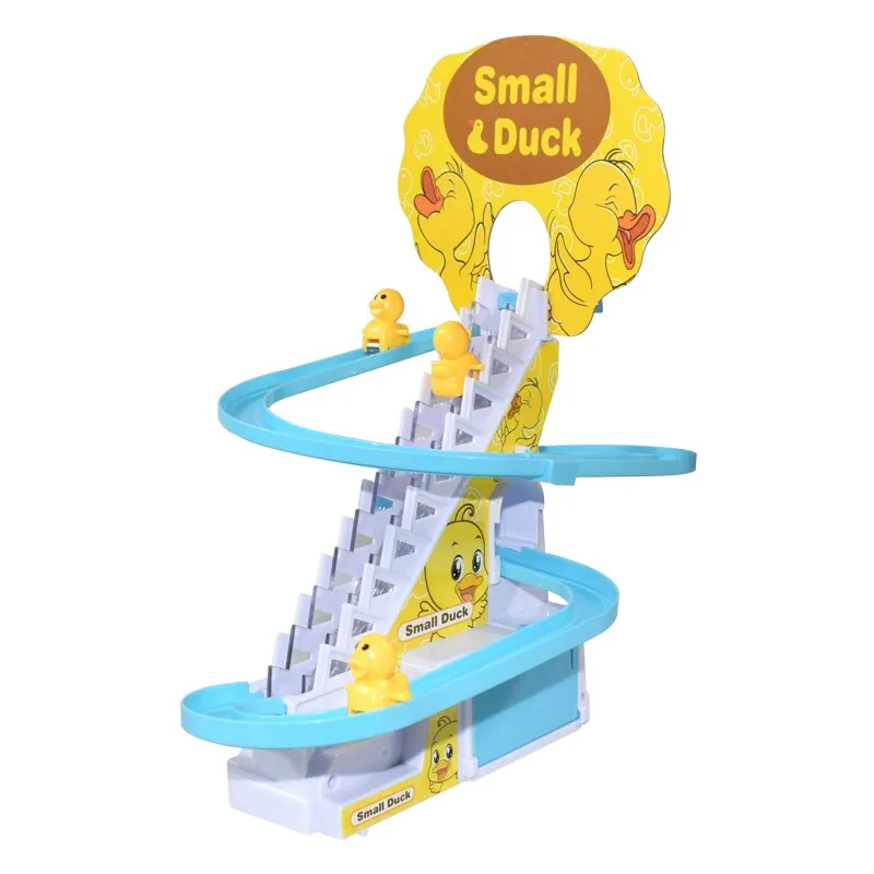 Circuit Musical Électrique avec Lumière et Petits Canards – Jouet Amusant pour Enfant avec Escalier Automatique et Piste de Course