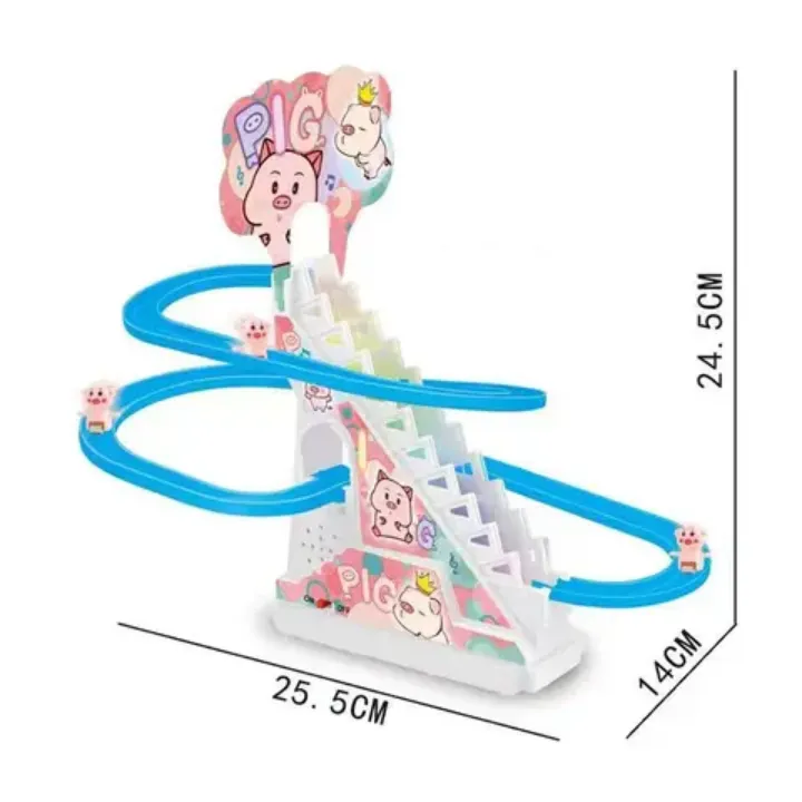 Circuit Musical Électrique avec Lumière et Petits Canards – Jouet Amusant pour Enfant avec Escalier Automatique et Piste de Course