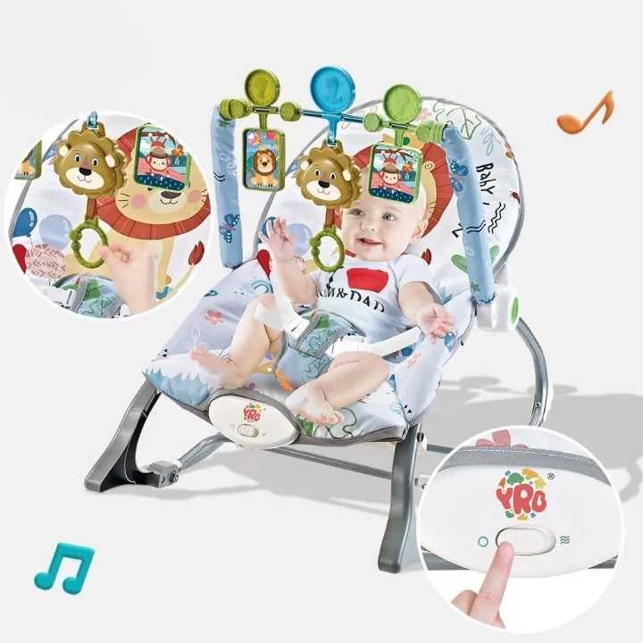 Transat Bébé Électrique Multifonctionnel - Bascule Musicale avec Vibration et Jouets Suspendus