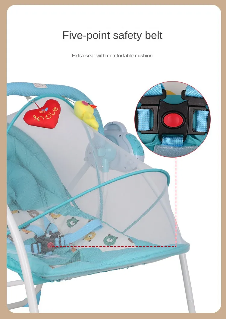 Berceau Électrique Pliable Smart Sleep - Berceau Bébé Métal avec Balancelle et Moustiquaire pour Maison, Hôtel et Extérieur