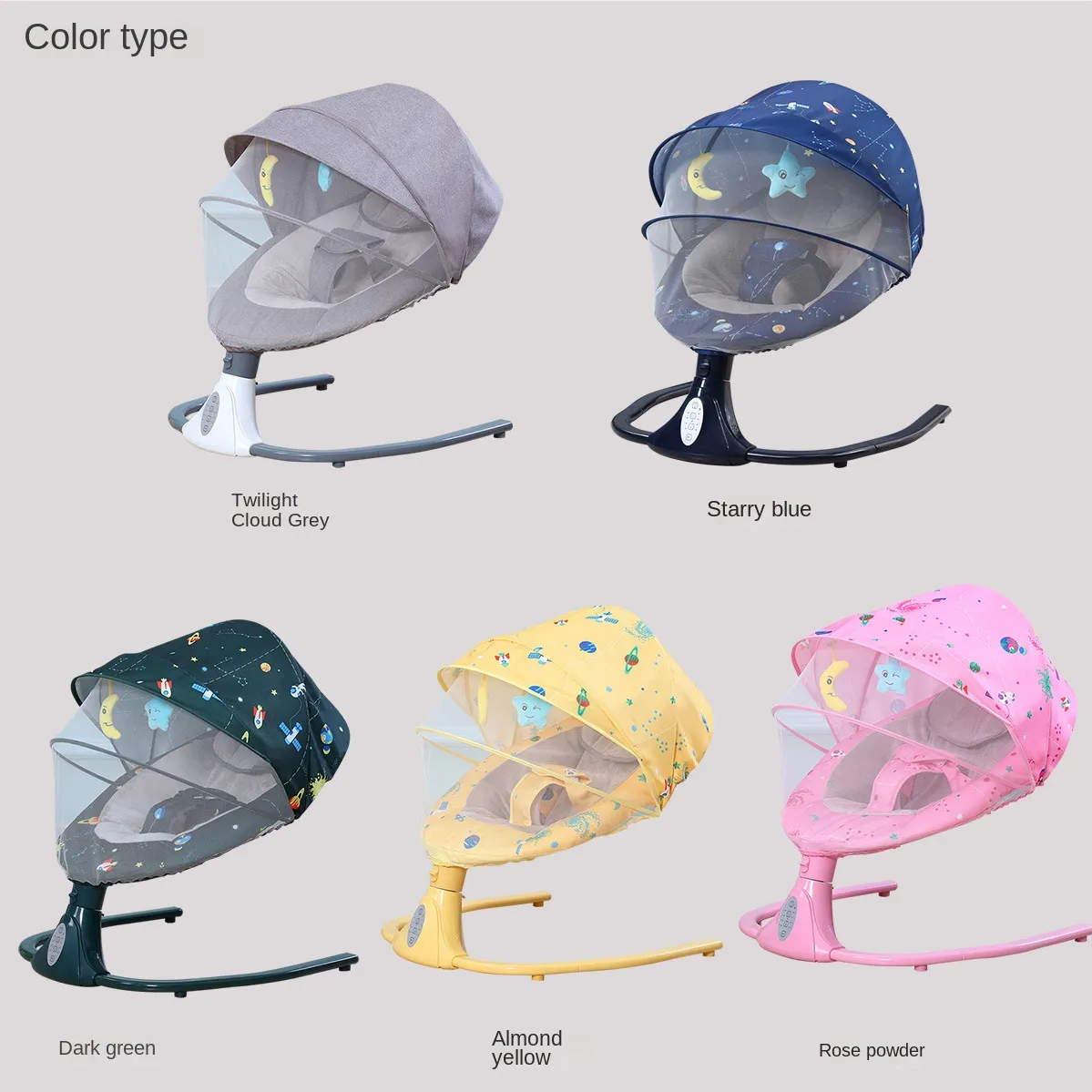 Berceau Électrique Intelligent pour Bébé avec Balancelle, Musique et Moustiquaire - Siège Relaxant et Sécurisé