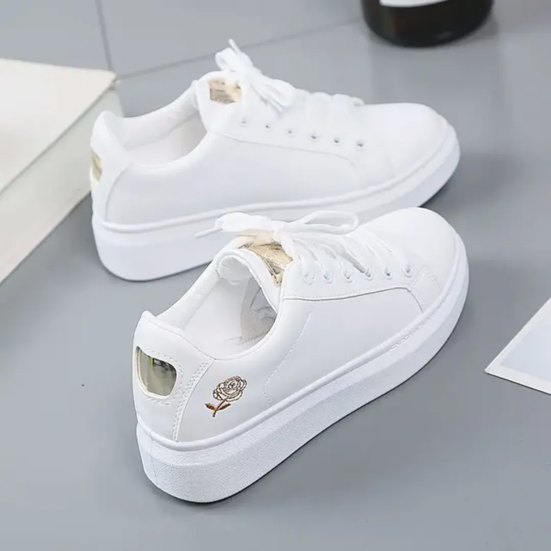 Baskets Femme Blanc Style Chic & Décontracté – Confort Respirant, Semelle Antidérapante, Baskets pour femme