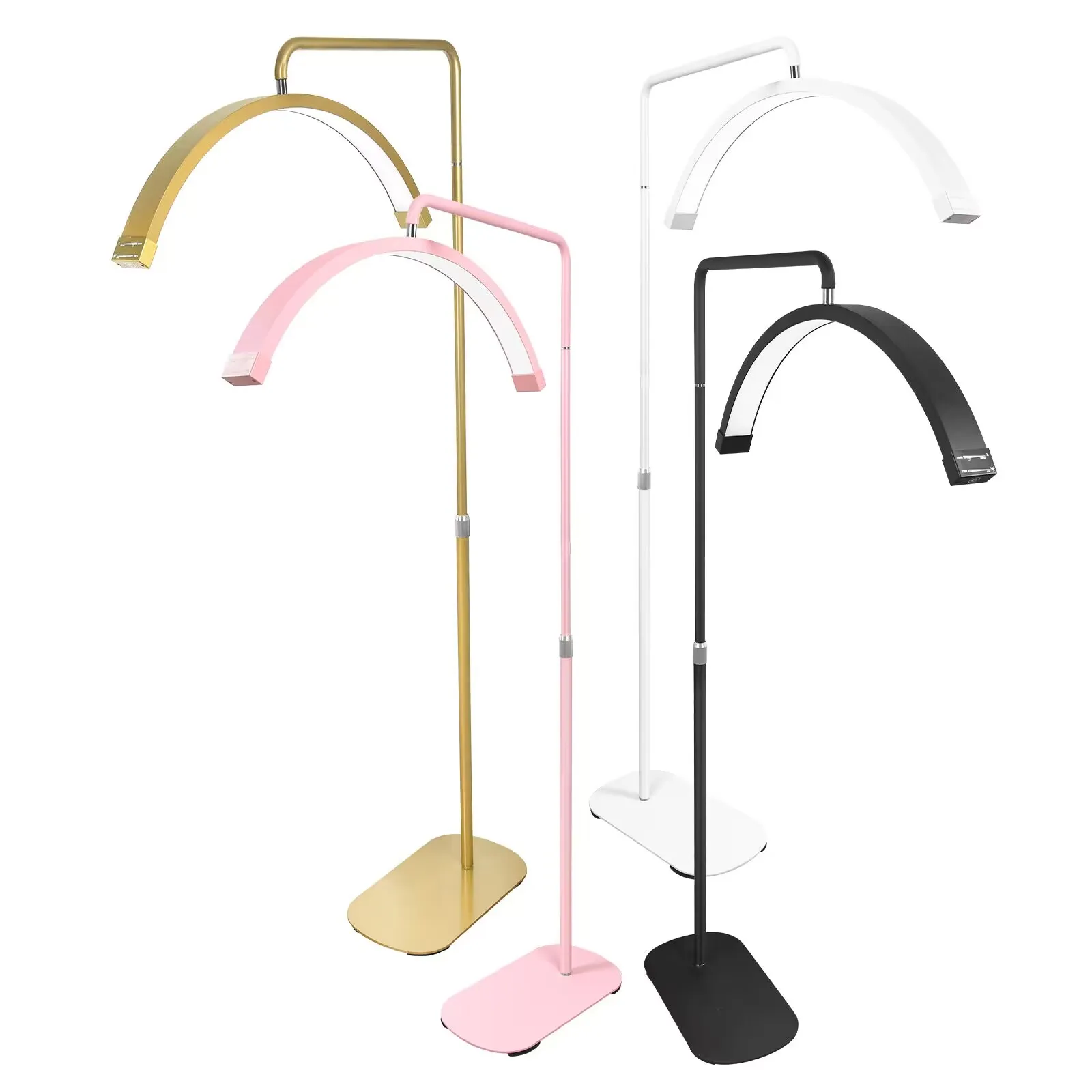 Lampe LED Professionnelle Demi-Lune 40W avec Trépied Réglable – Lumière pour Extensions de Cils, Maquillage, Tatouage, Salon de Beauté et Photographie