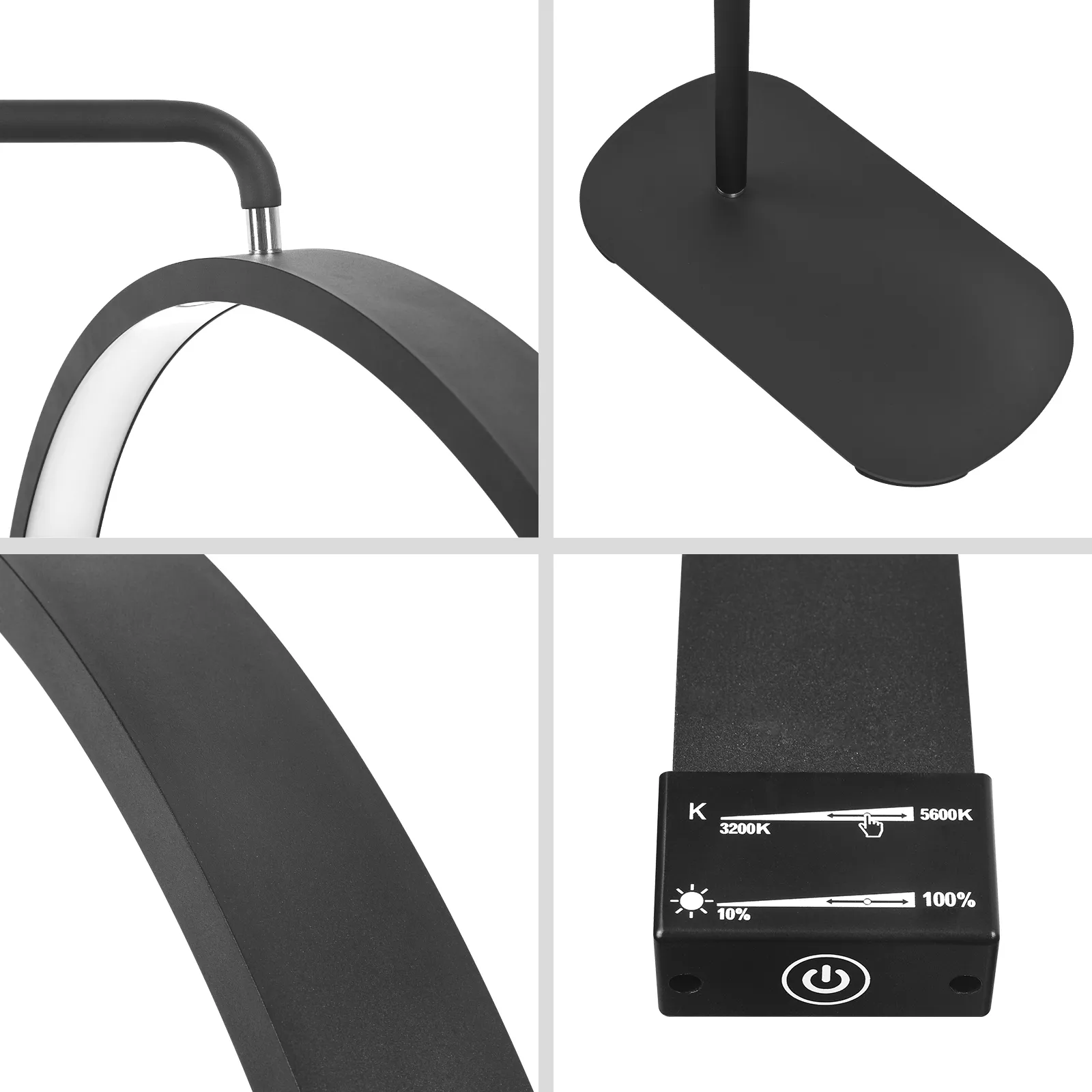 Lampe LED Professionnelle Demi-Lune 40W avec Trépied Réglable – Lumière pour Extensions de Cils, Maquillage, Tatouage, Salon de Beauté et Photographie