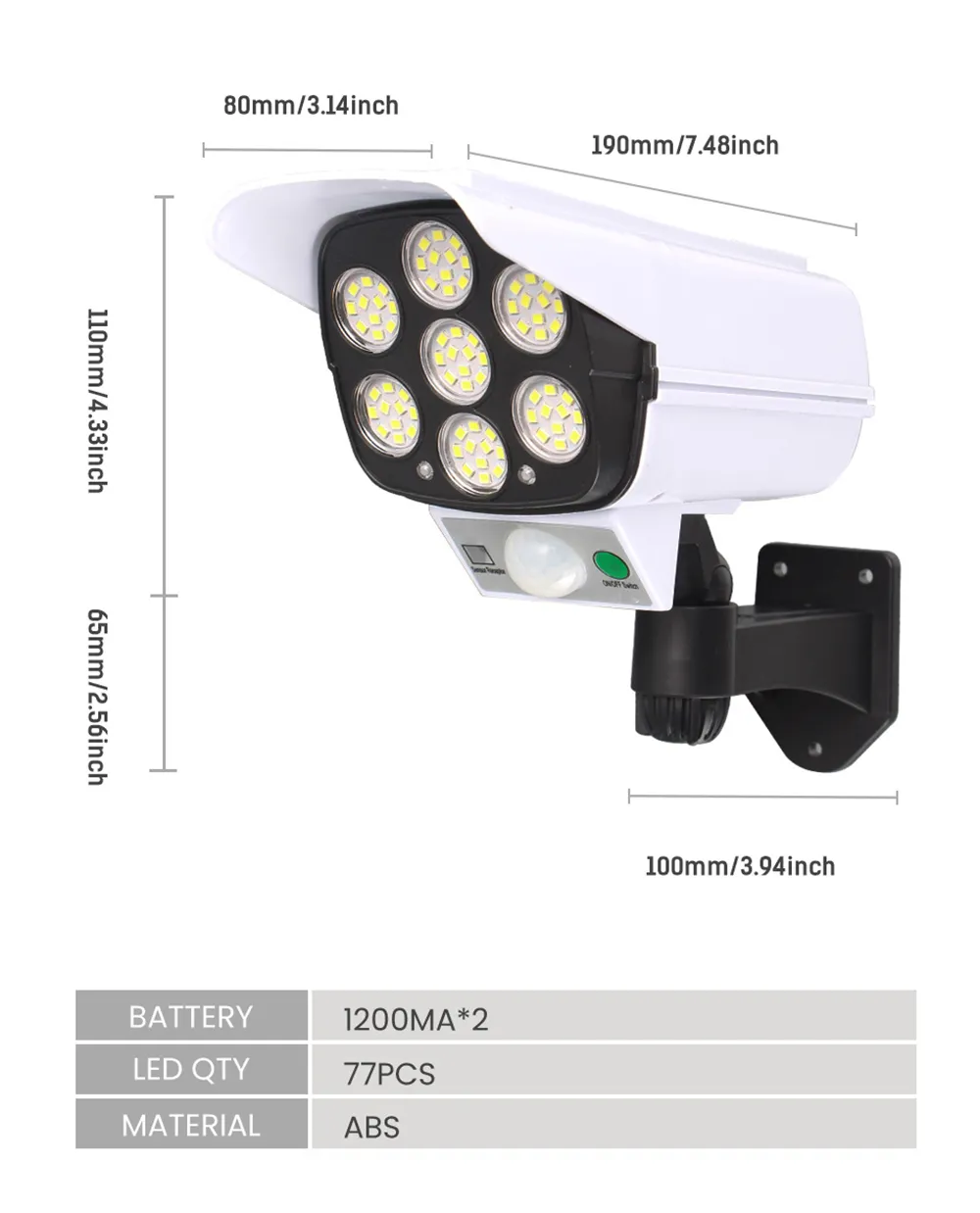 Lampe Solaire de Sécurité Extérieure avec Détecteur de Mouvement - Étanche, Murale, à LED Ultra Lumineuse avec Télécommande