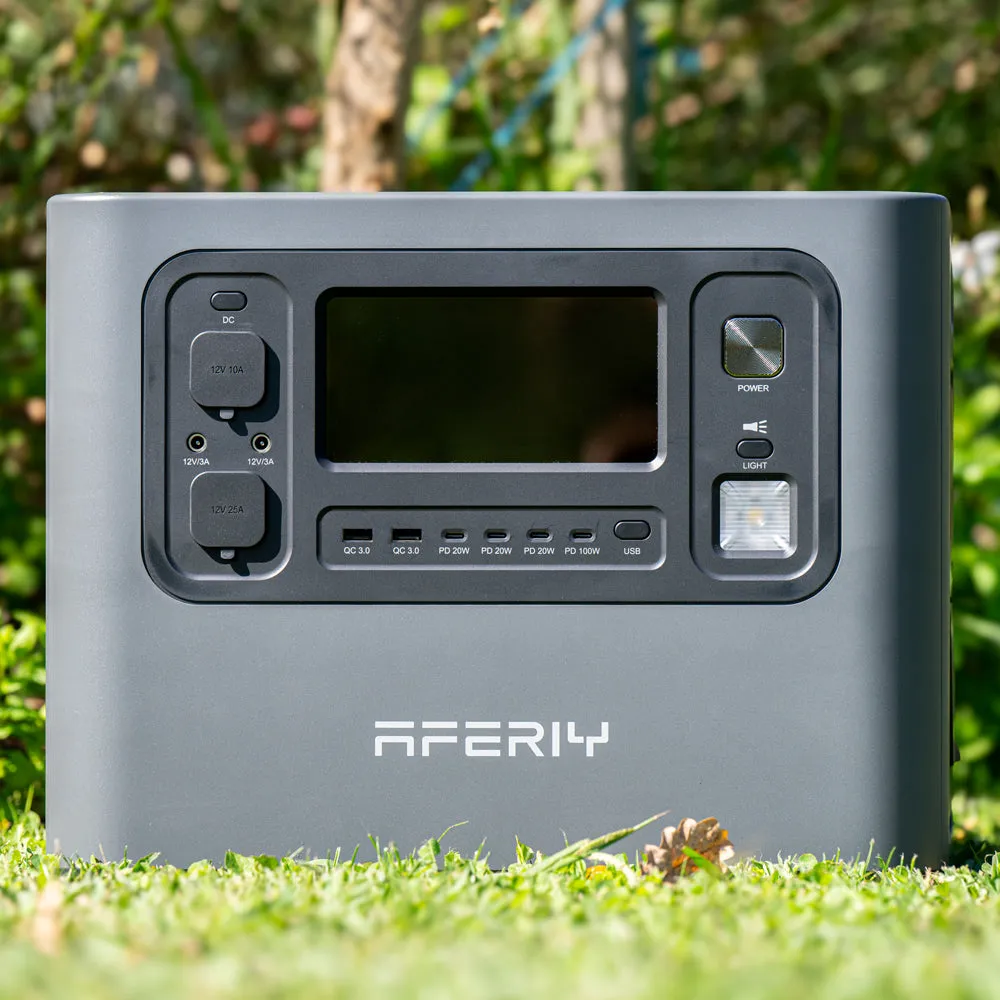 Station d'Énergie Solaire Portable AFERIY P210 - 2048Wh - Batterie LiFePO4, Onde Sinusoïdale Pure, Contrôle Intelligent via App