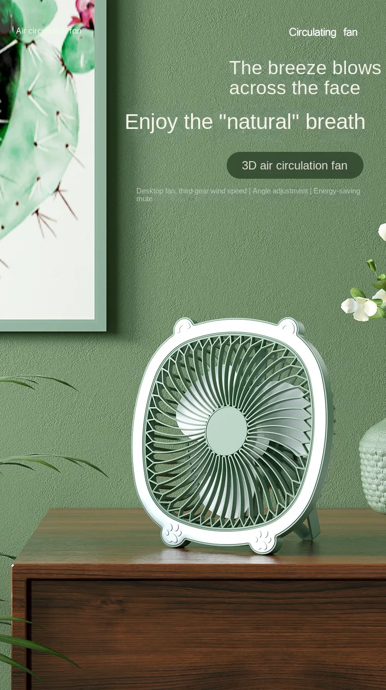 Mini Ventilateur Multifonction Rechargeable USB avec Éclairage LED – 3 vitesses, portable et mural