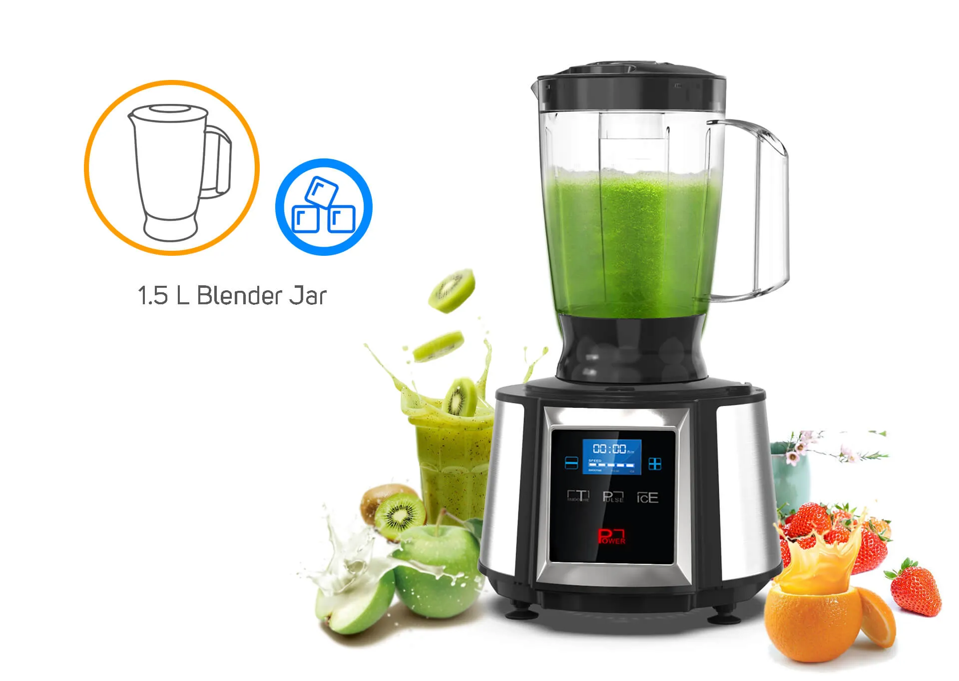 Robot multifonction 550W – Découpe, mixage, pétrissage et broyage – Capacité 1,5L avec accessoires complets