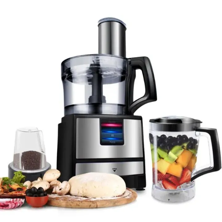Robot multifonction 550W – Découpe, mixage, pétrissage et broyage – Capacité 1,5L avec accessoires complets