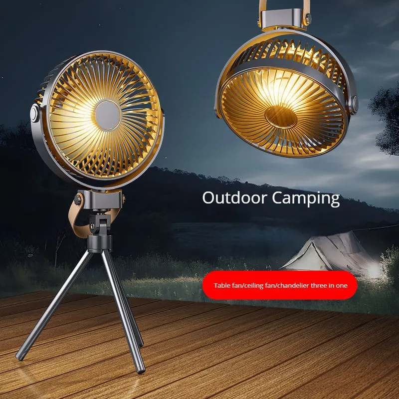 Ventilateur USB Rechargeable avec Trépied et Télécommande – Idéal pour Camping, Voiture et Maison