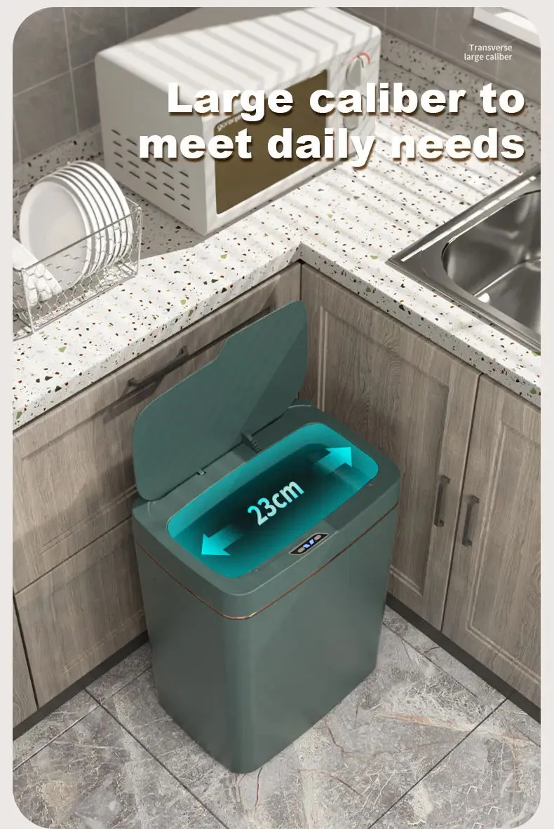 Poubelle Intelligente avec Capteur Automatique – Étanche pour Cuisine, Salle de Bain ou Bureau