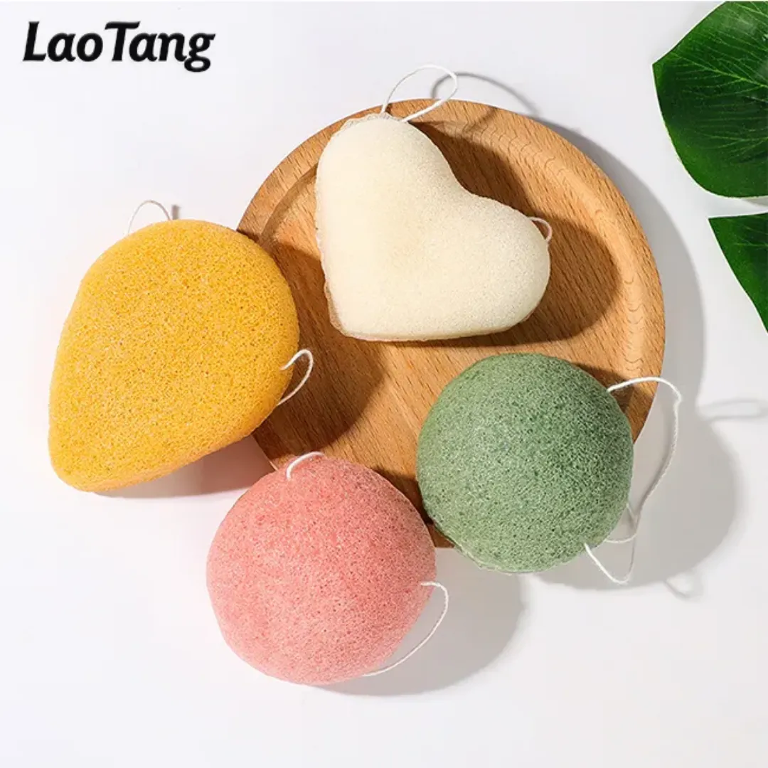 Éponge Exfoliante Konjac Naturelle – Soin du Visage et du Corps, 100% Végé