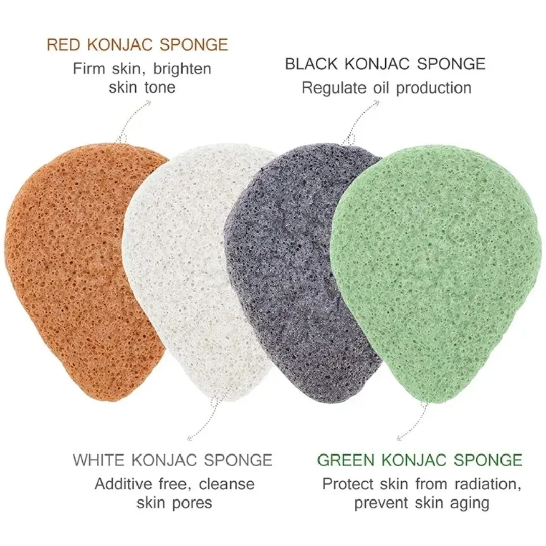 Éponge Exfoliante Konjac Naturelle – Soin du Visage et du Corps, 100% Végé
