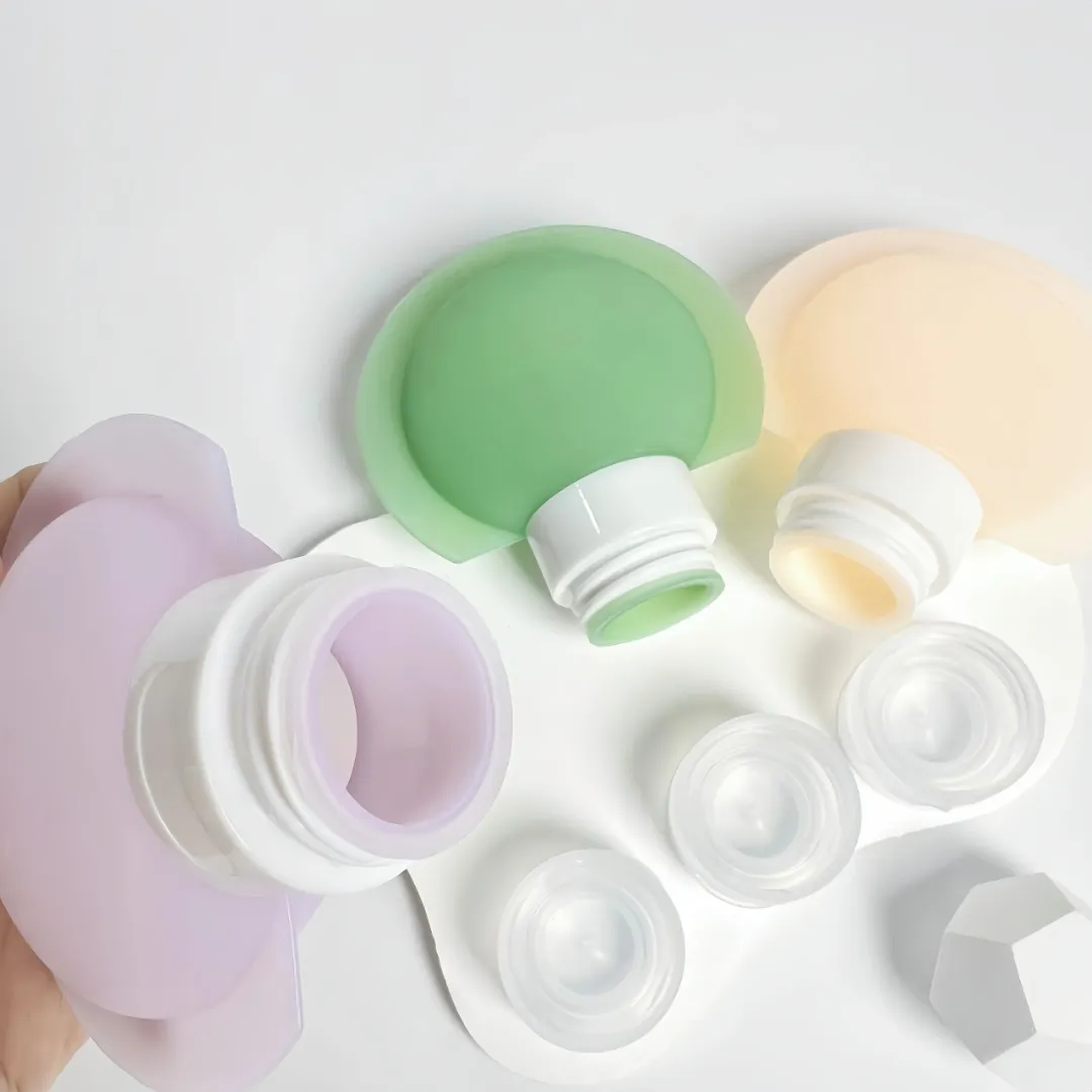 Flacon Souple en Silicone Anti-Fuite – 60/90ml Rechargeable pour Lotion, Gel Douche, Shampoing