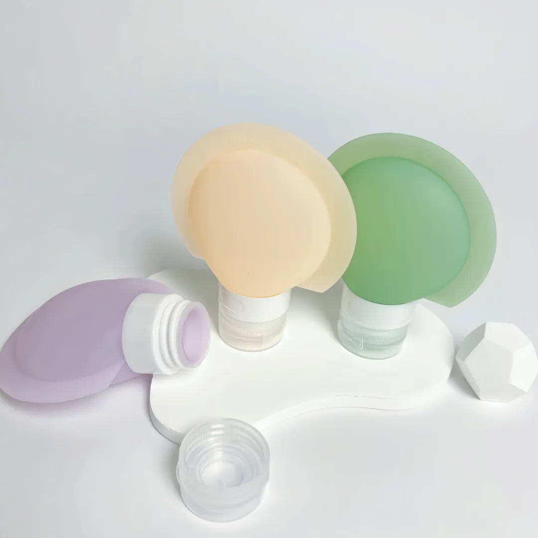 Flacon Souple en Silicone Anti-Fuite – 60/90ml Rechargeable pour Lotion, Gel Douche, Shampoing