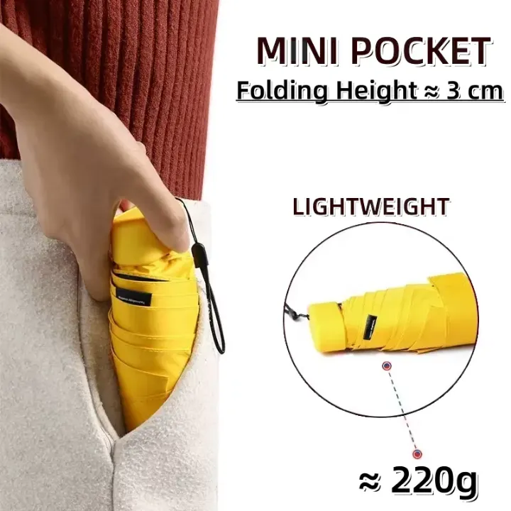 Mini Parapluie de Poche Anti-UV - Compact, Léger et Résistant - Protection Solaire et Pluie