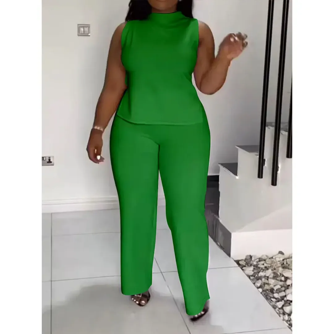 Ensemble Pantalon et Chemise 2025 : Tenue d'Été Unie et Confortable pour Femmes