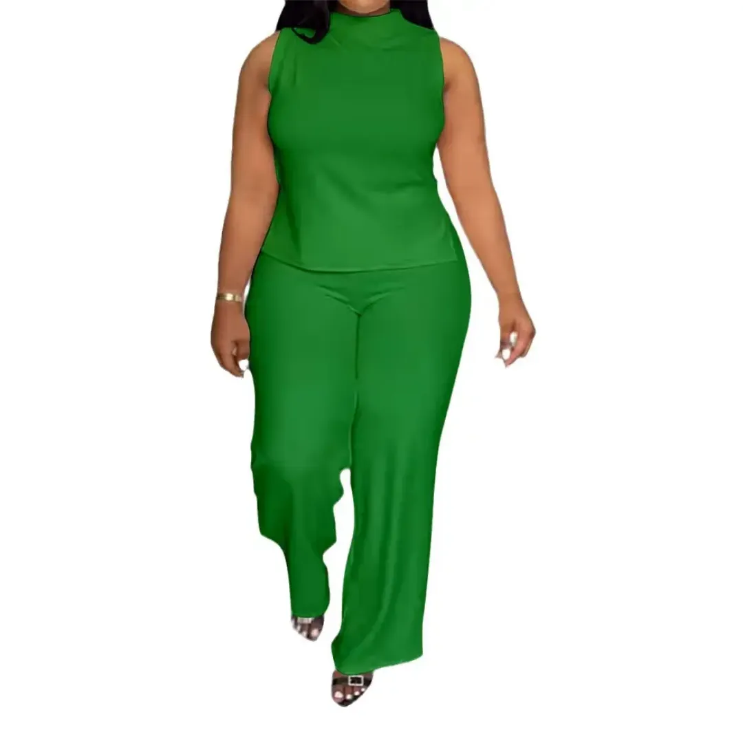 Ensemble Pantalon et Chemise 2025 : Tenue d'Été Unie et Confortable pour Femmes