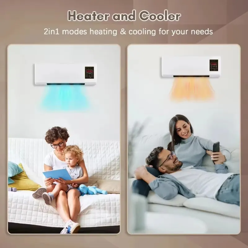 Chauffage Électrique Intelligent Mural ou Bureau - Souffleur d’Air Chaud pour Salon, Chambre, Bureau et Hiver