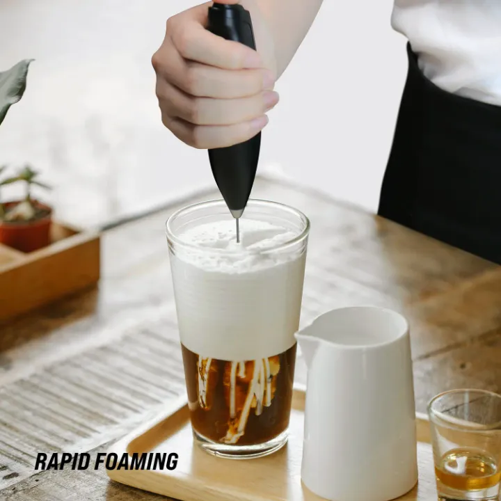 Mousseur à Lait Électrique Portable - Mélangeur à Mousse de Lait à Main, Fonctionne à Pile pour Cappuccino, Café, Chocolat, Œufs