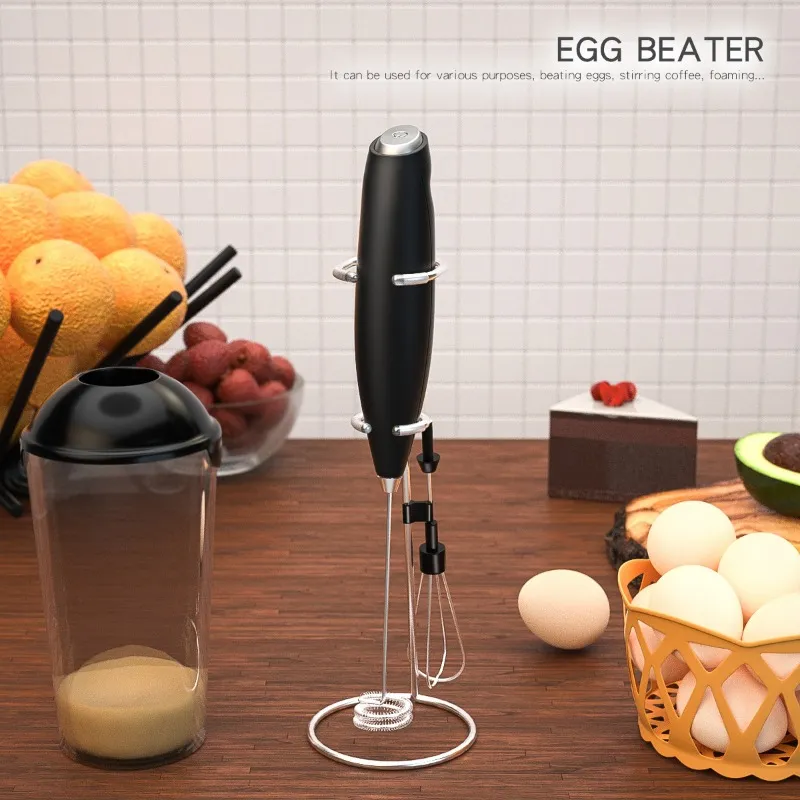 Mousseur à Lait Électrique Portable - Mélangeur à Mousse de Lait à Main, Fonctionne à Pile pour Cappuccino, Café, Chocolat, Œufs