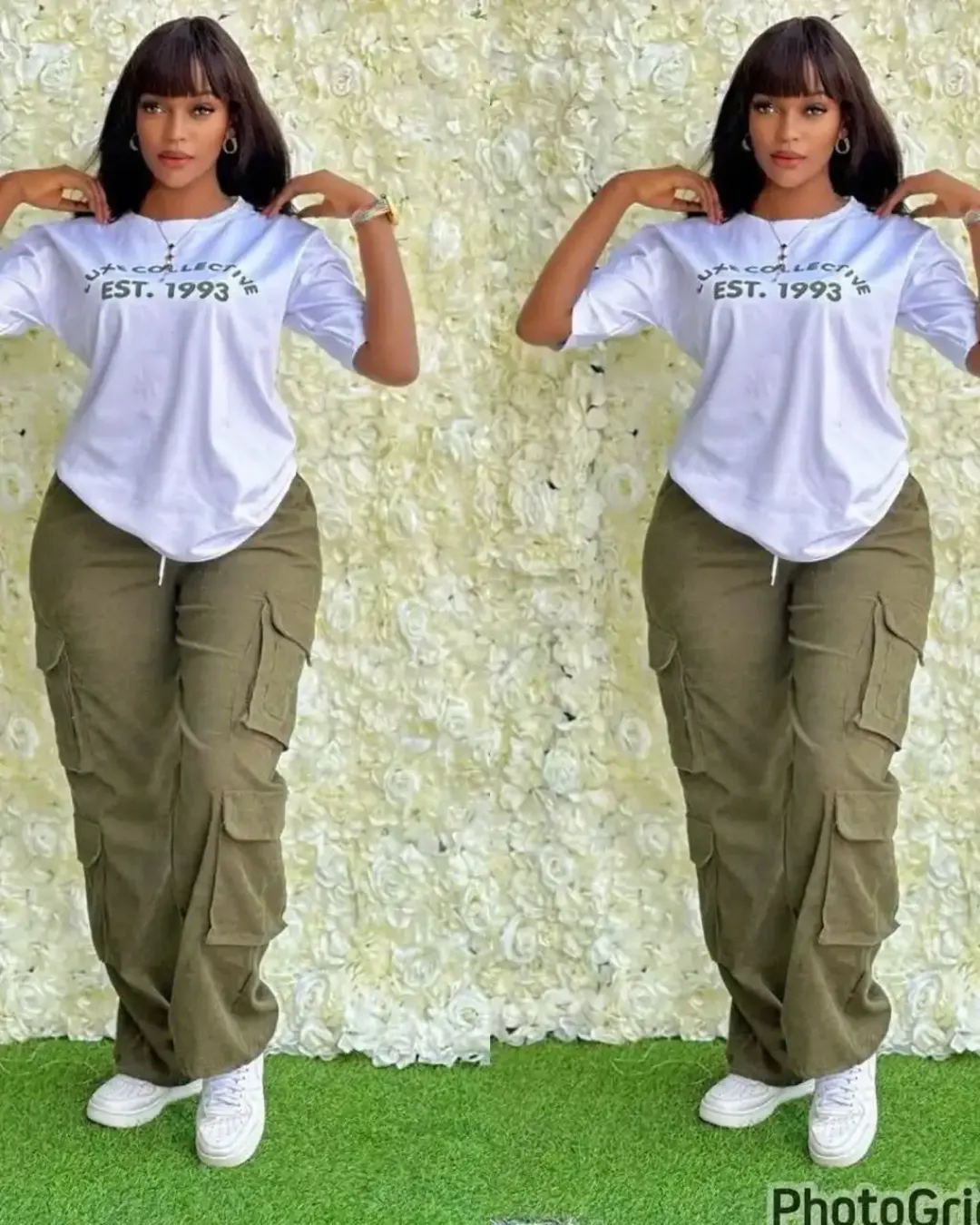 Ensemble Décontracté Femme 2025 : T-shirt et Pantalon Cargo Vintage