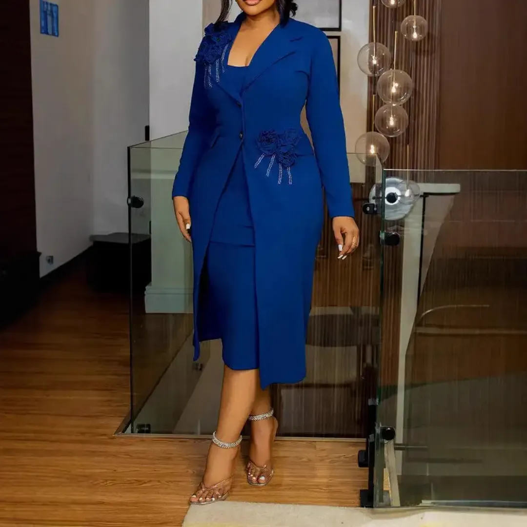 Ensemble robe et manteau femme élégante – Style formel pour église ou bureau