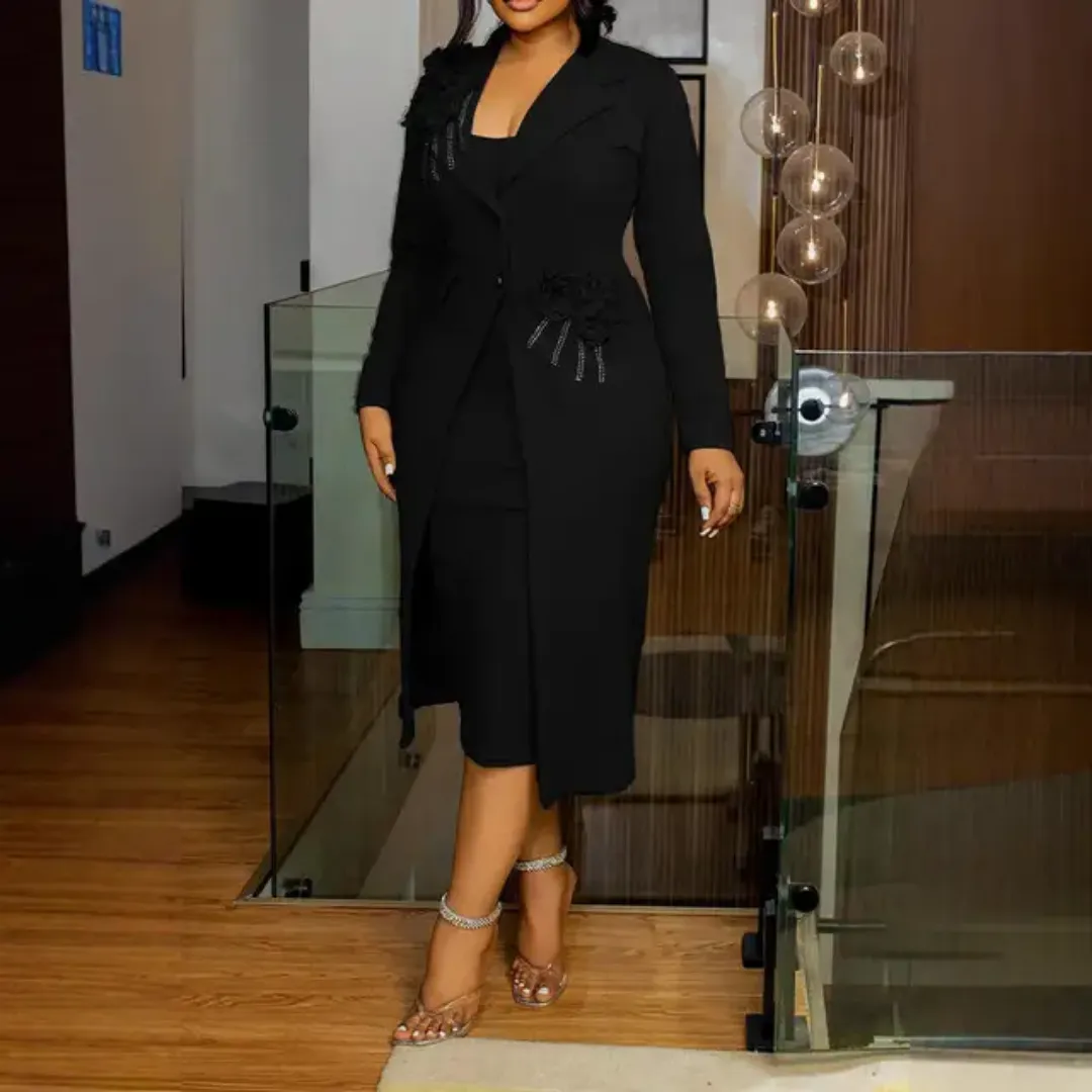 Ensemble robe et manteau femme élégante – Style formel pour église ou bureau