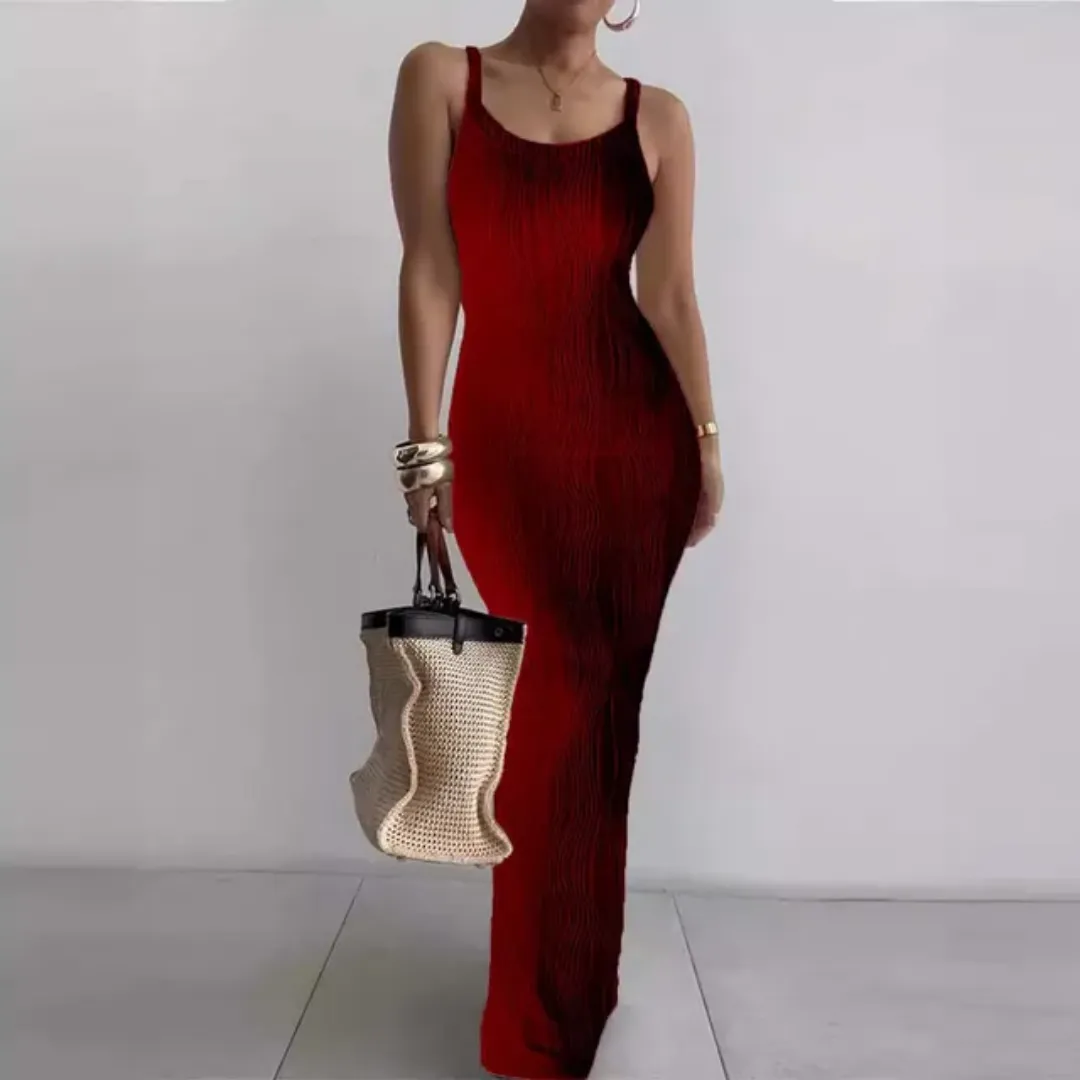Robe Femme Côtelée Sans Manches – Style Vintage, Sexy et Élégant – Couleurs Unies