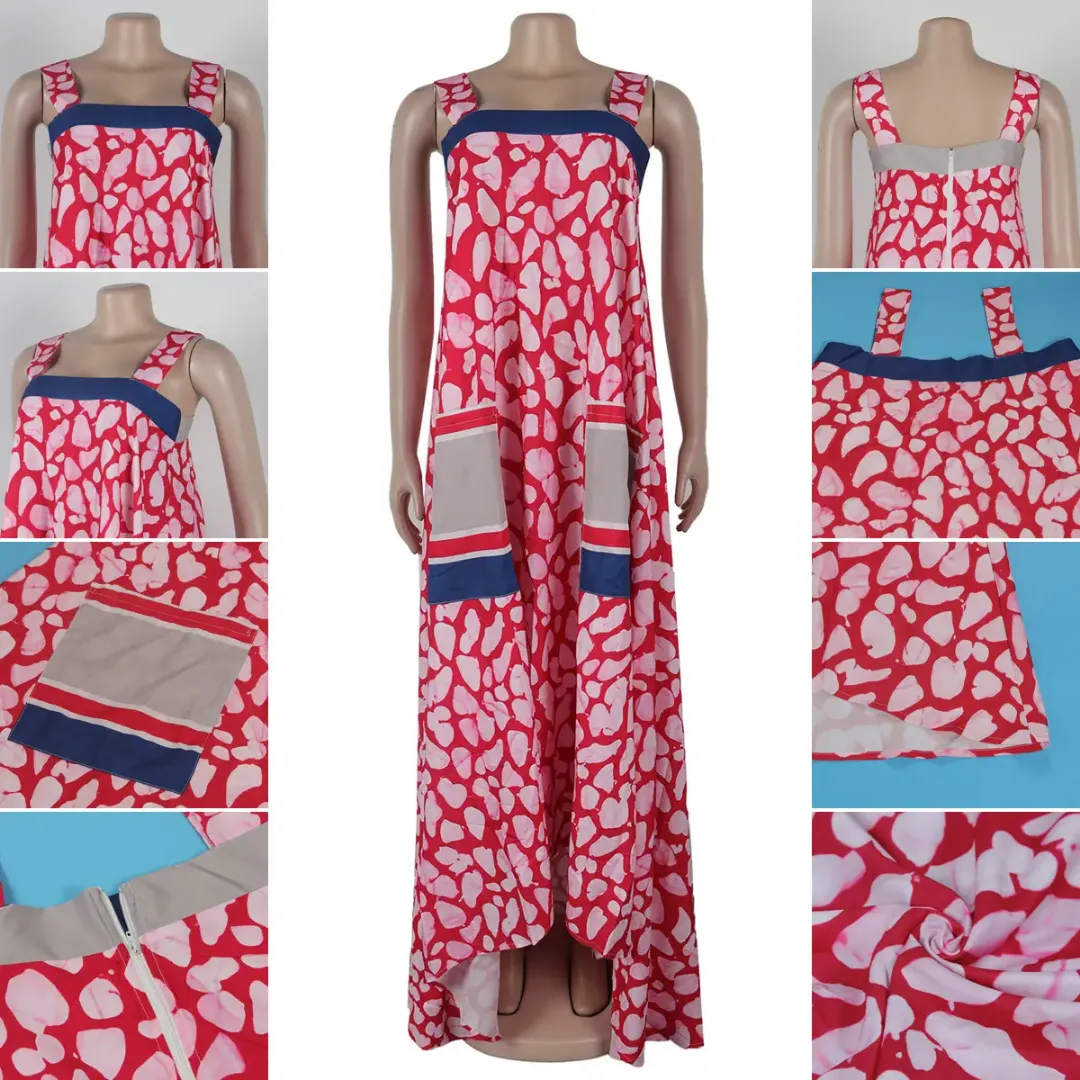 Robe Longue Décontractée Femme – Style Bohème, Multicolore, Bretelles, Fluide et Chic
