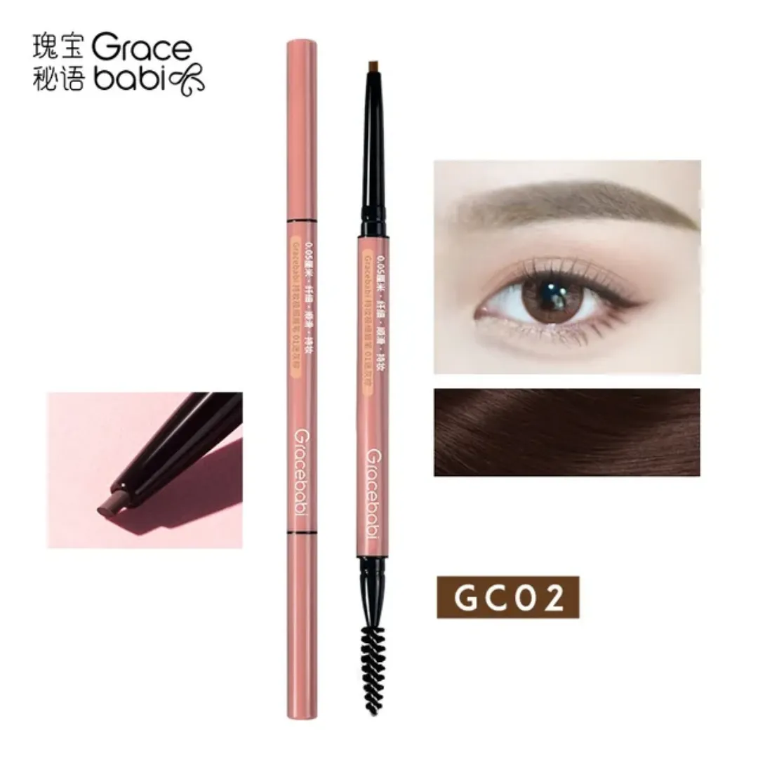 Crayon à Sourcils Double Tête Waterproof Gracebabi – Résistant à l’Eau et à la Sueur – Végan – Longu