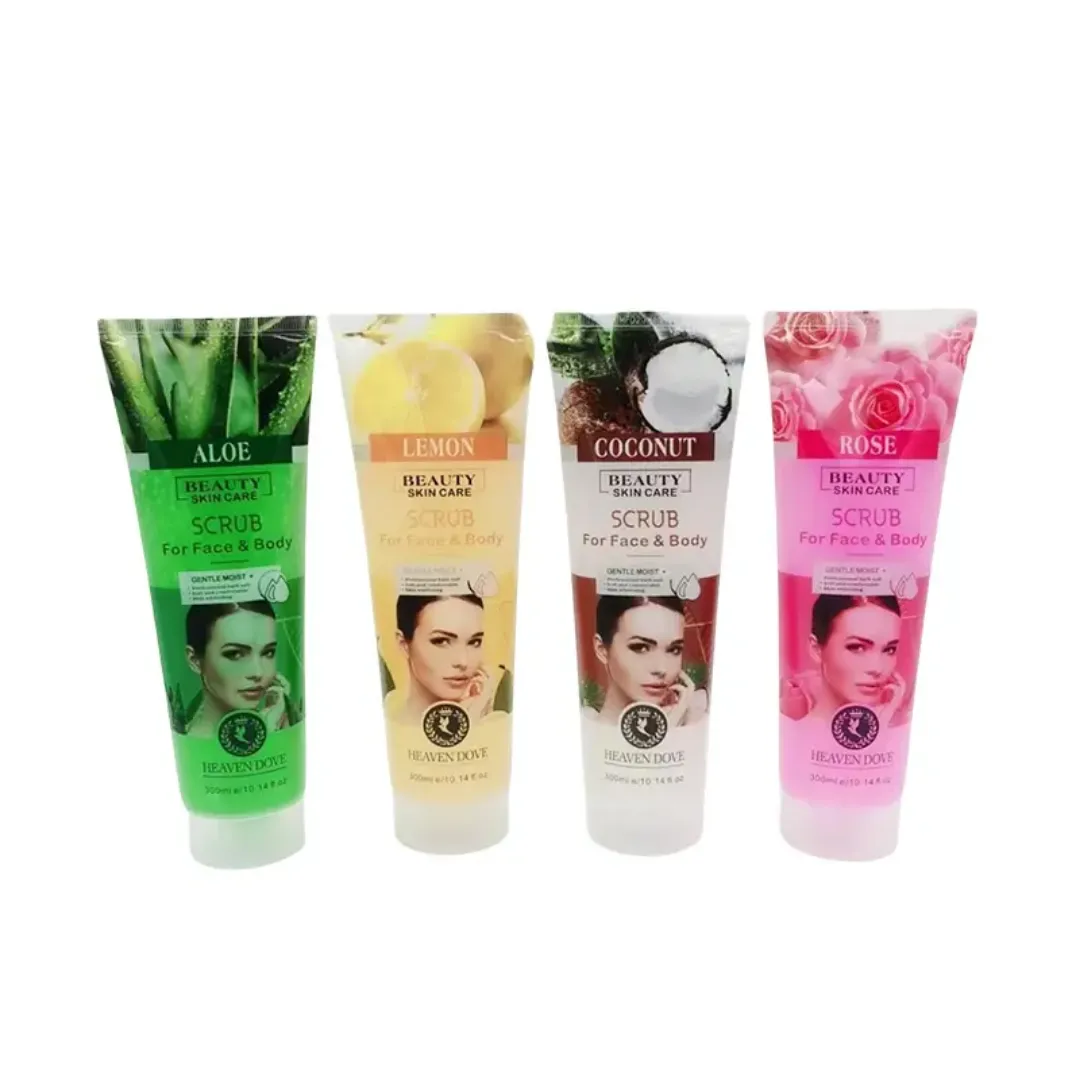 Gommage Visage et Corps Bio – Exfoliant Naturel Hydratant et Éclaircissant à l'Aloe, Citron, Noix de