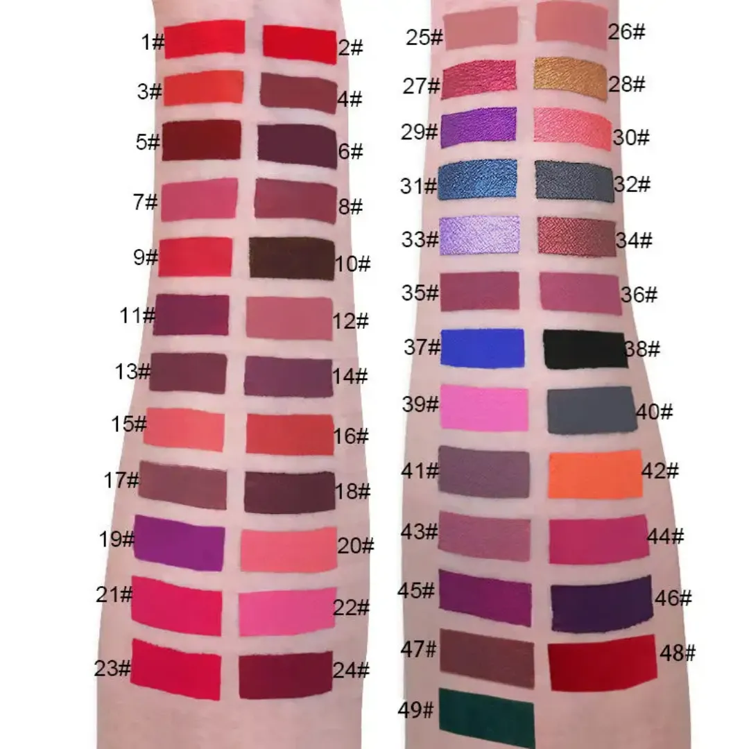 Rouge à Lèvres Mat Personnalisable – Waterproof, Végétalien, 43 Couleurs, Longue Tenue, Haute Qualit