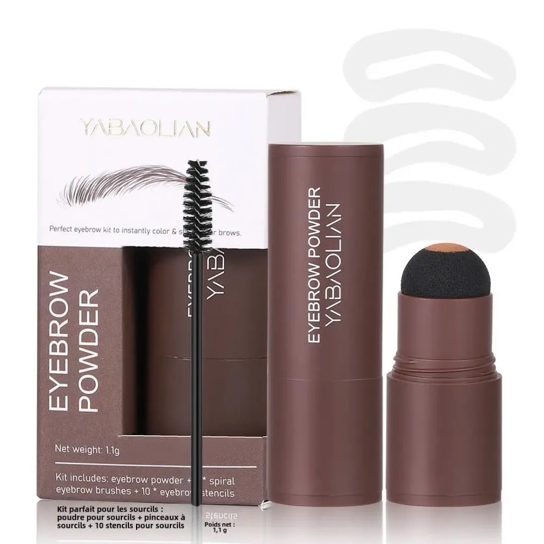 Kit de Façonnage des Sourcils – Crayon, Poudre et Pochoirs | Longue Tenue | Vegan & Sans Cruauté