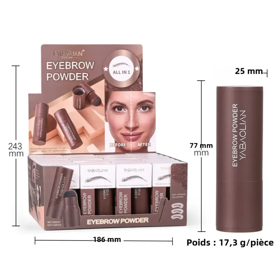 Kit de Façonnage des Sourcils – Crayon, Poudre et Pochoirs | Longue Tenue | Vegan & Sans Cruauté