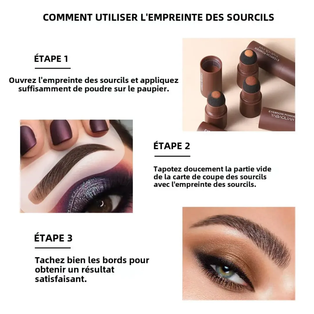 Kit de Façonnage des Sourcils – Crayon, Poudre et Pochoirs | Longue Tenue | Vegan & Sans Cruauté