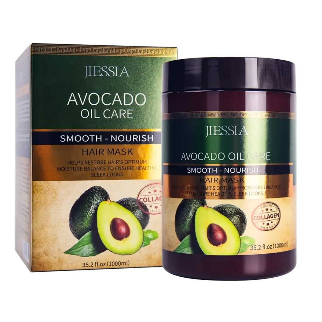 Masque Capillaire Réparateur à l’Huile d’Avocat JIESSIA – Lissage, Nourrissant, Collagène Naturel – 