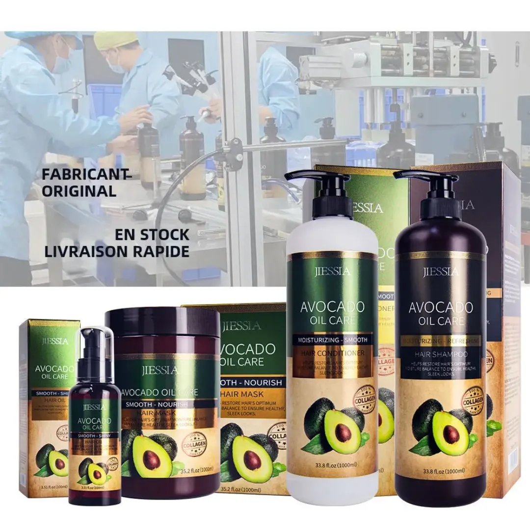 Masque Capillaire Réparateur à l’Huile d’Avocat JIESSIA – Lissage, Nourrissant, Collagène Naturel – 