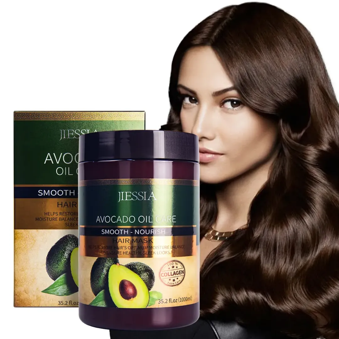 Masque Capillaire Réparateur à l’Huile d’Avocat JIESSIA – Lissage, Nourrissant, Collagène Naturel – 