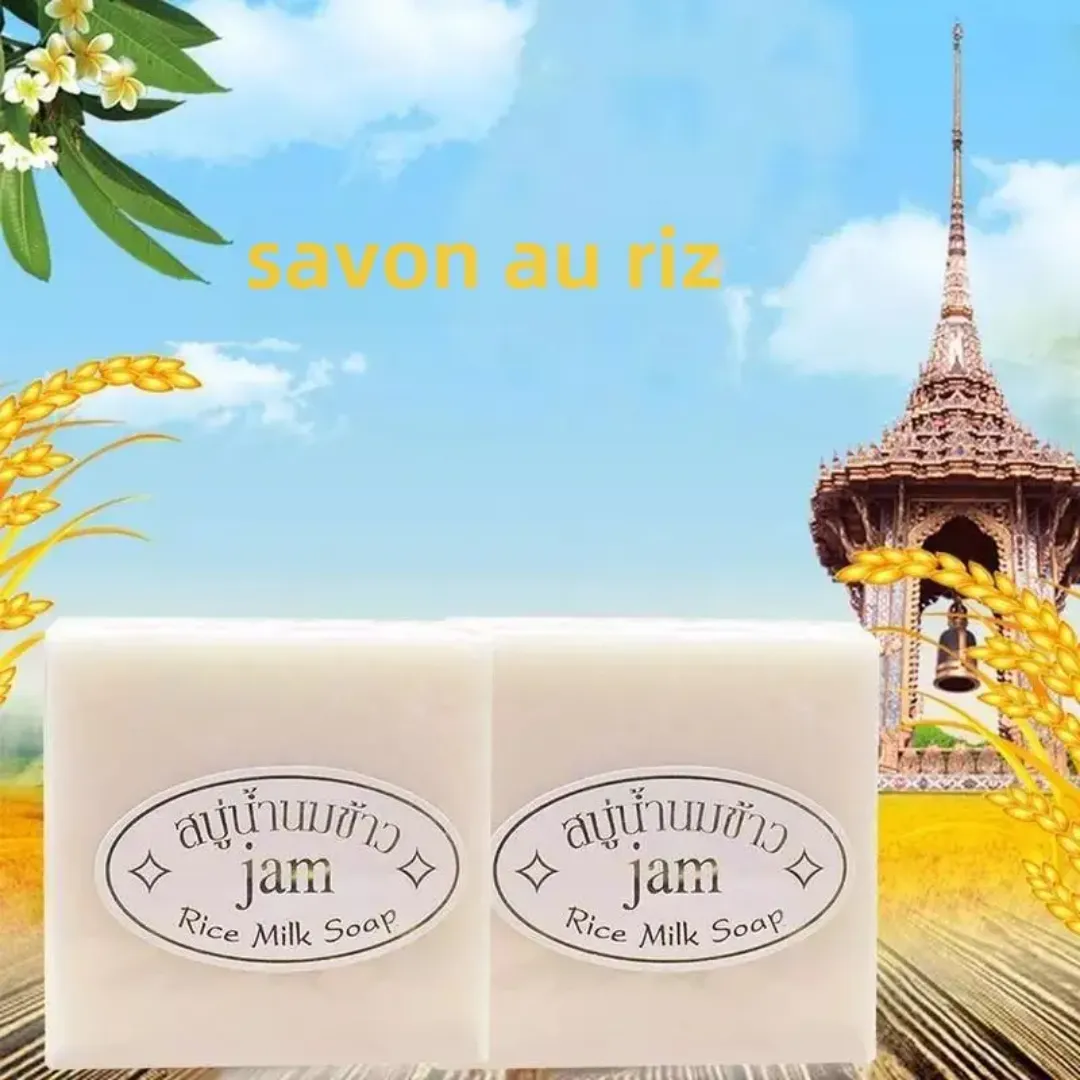 Savon au Lait de Riz Naturel – Blanchissant, Hydratant et Contrôle de l’Huile – Fait Main