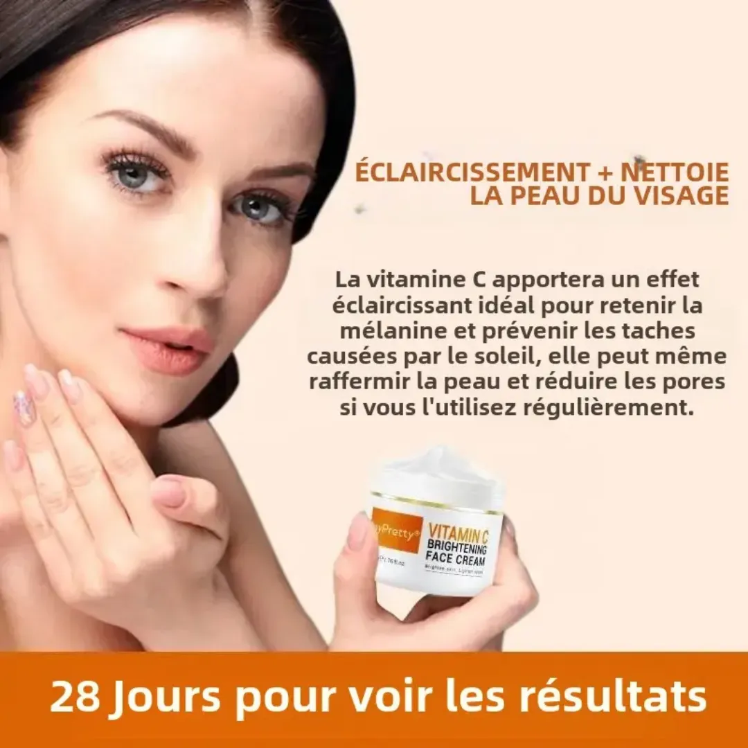 Crème Visage Éclaircissante à la Vitamine C – Anti-taches, Hydratante & Anti-âge – 50ml