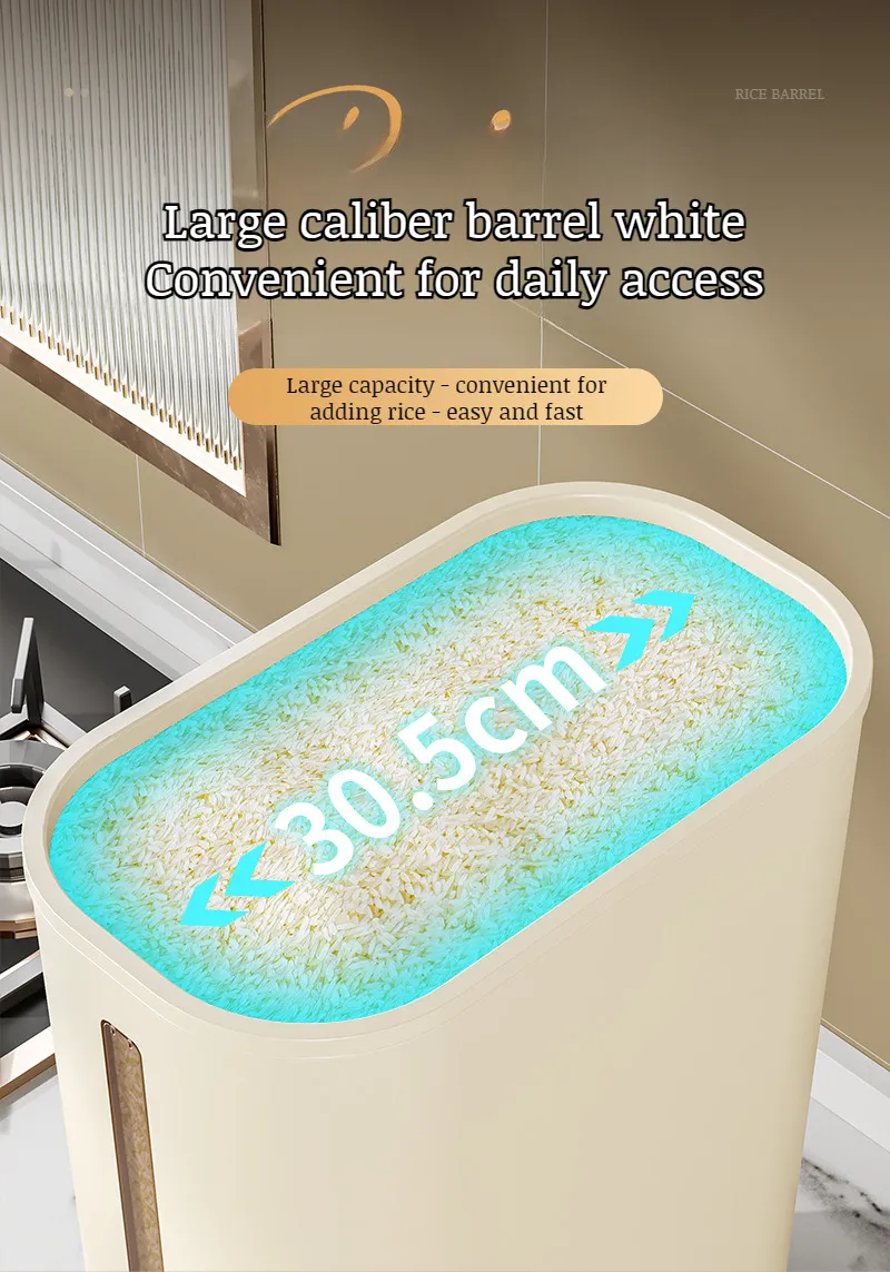 Distributeur de Riz et Céréales Transparent Étanche - Récipient de Stockage Alimentaire avec Bouton de Distribution Automatique