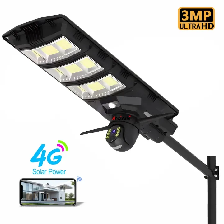 Caméra Solaire 4G V380 Pro avec Éclairage LED - 18000 mAh, Étanche, Vision Nocturne, Surveillance Extérieure Sans Fil