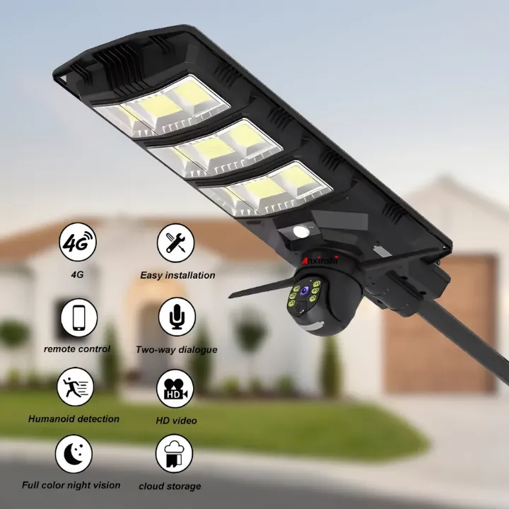 Caméra Solaire 4G V380 Pro avec Éclairage LED - 18000 mAh, Étanche, Vision Nocturne, Surveillance Extérieure Sans Fil