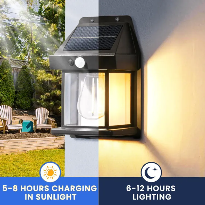Applique Murale Solaire Extérieure 1200mAh - Capteur de Mouvement, LED Sécurité, Étanche, Éclairage Jardin, Terrasse, Façade