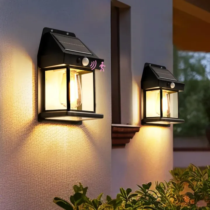 Applique Murale Solaire Extérieure 1200mAh - Capteur de Mouvement, LED Sécurité, Étanche, Éclairage Jardin, Terrasse, Façade